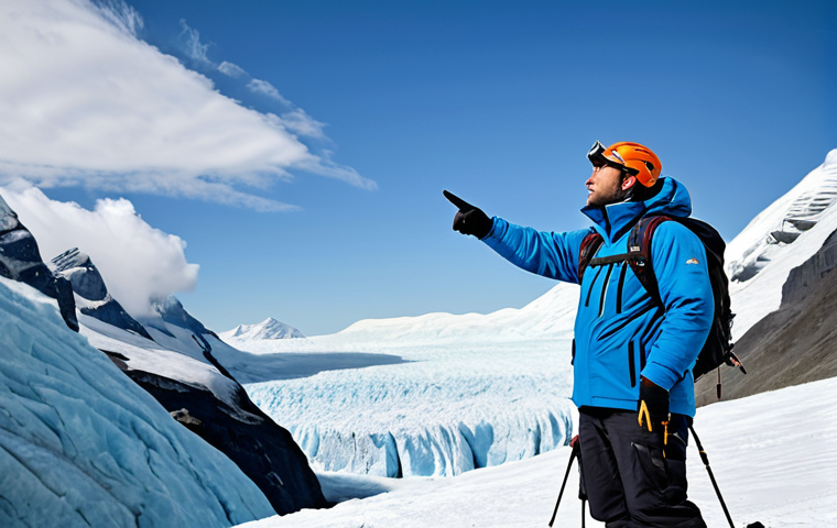 **

"An experienced mountain guide, fully clothed in professional winter gear, demonstrating how to read glacial weather patterns. He is pointing at the sky, explaining cloud formations, safe for work, appropriate content, perfect anatomy, correct proportions, natural pose, professional, educational."

**