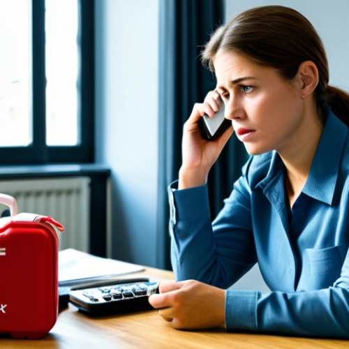 Calling for Help**

A concerned woman, fully clothed in casual attire, is on the phone, dialing an emergency number. She is in a brightly lit, modern living room. A first aid kit is visible on a nearby shelf. The scene conveys a sense of urgency, but is appropriate and family-friendly.  Include the phrases "safe for work", "appropriate content", and "professional" in the prompt. Perfect anatomy, correct proportions, natural pose, well-formed hands, proper finger count.

**