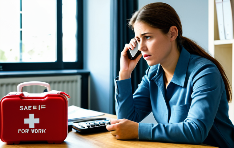 Calling for Help**
A concerned woman, fully clothed in casual attire, is on the phone, dialing an emergency number. She is in a brightly lit, modern living room. A first aid kit is visible on a nearby shelf. The scene conveys a sense of urgency, but is appropriate and family-friendly. Include the phrases "safe for work", "appropriate content", and "professional" in the prompt. Perfect anatomy, correct proportions, natural pose, well-formed hands, proper finger count.
**